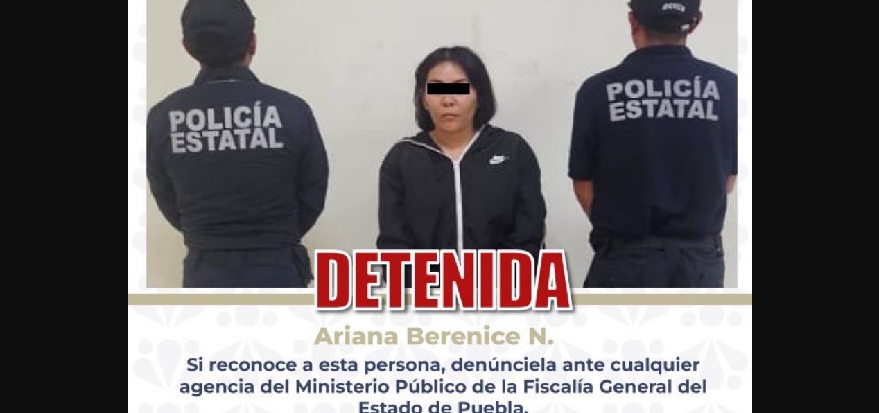 Detención de mujer por narcomenudeo en Puebla