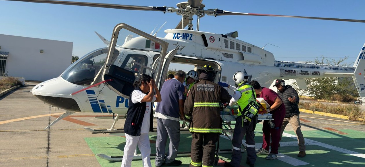 Ambulancia aérea de SUMA en operación en Puebla