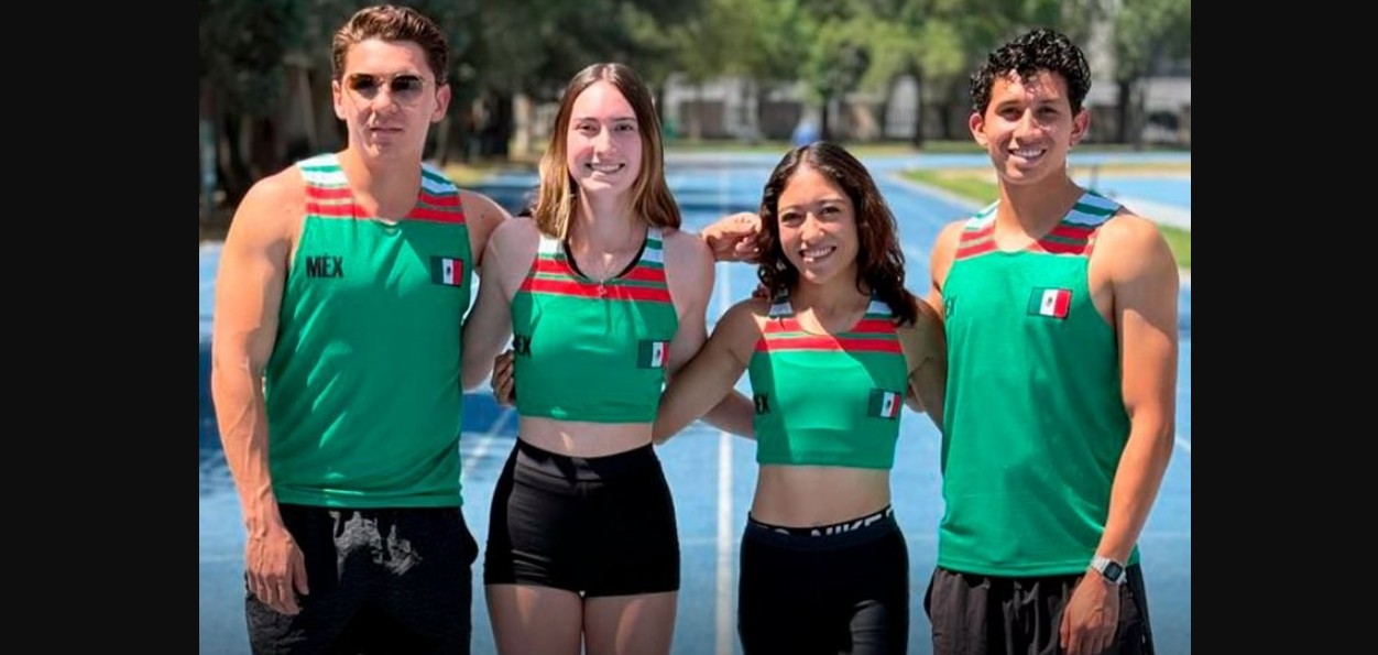 Atletas mexicanos compitiendo en relevos internacionales