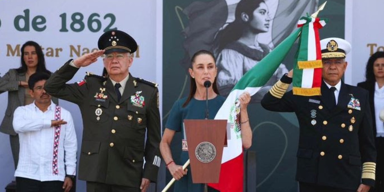 Claudia Sheinbaum en ceremonia del 5 de mayo en Puebla