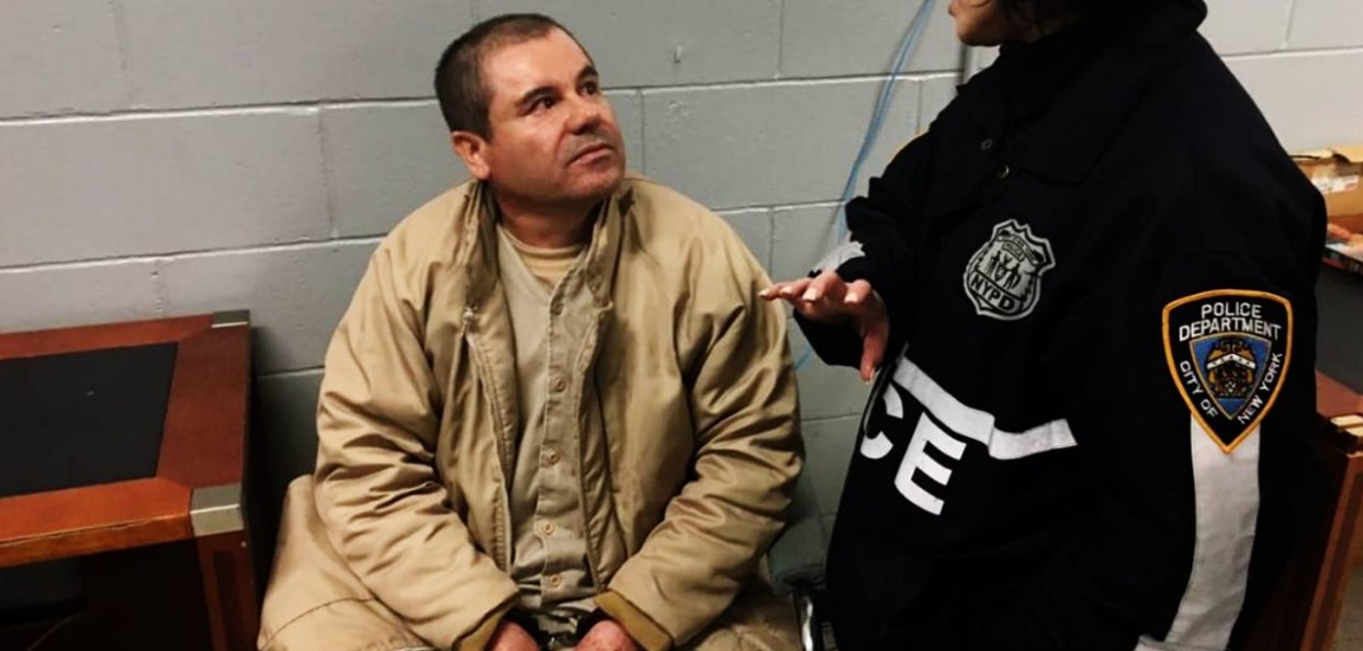 El Chapo Guzmán durante un proceso judicial en Estados Unidos.