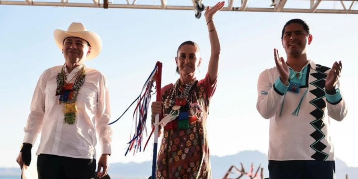 Claudia Sheinbaum durante inauguración del Acueducto Seri en Sonora