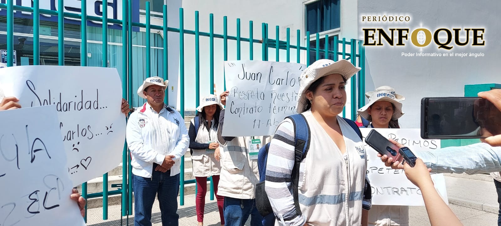 Despido injustificado desemboca en manifestación de trabajadores eventuales del INEGI