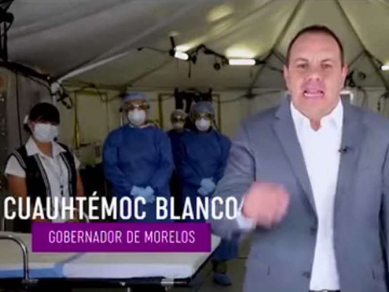 Instalan hospital móvil, pero… para spot de Blanco no para Covid-19