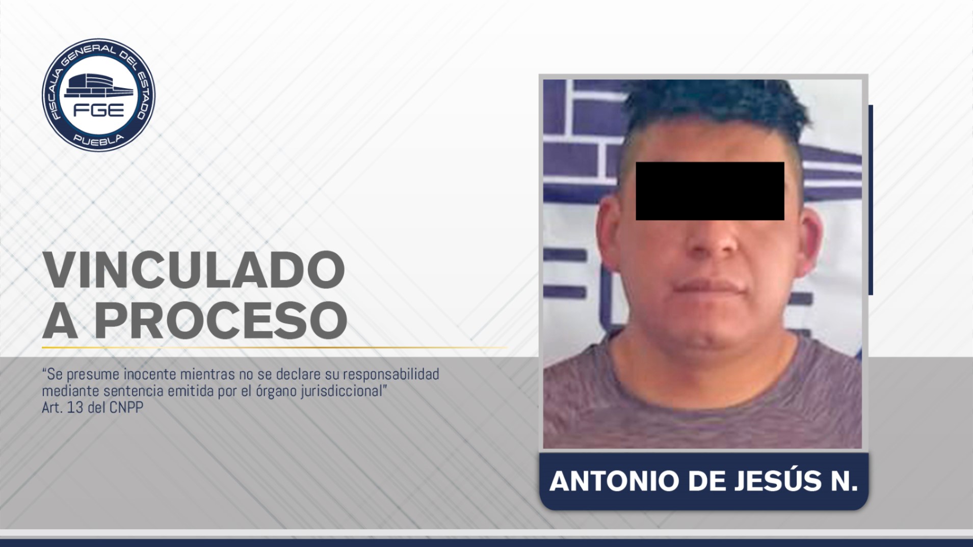 Vinculan a proceso a presunto feminicida de Tecali