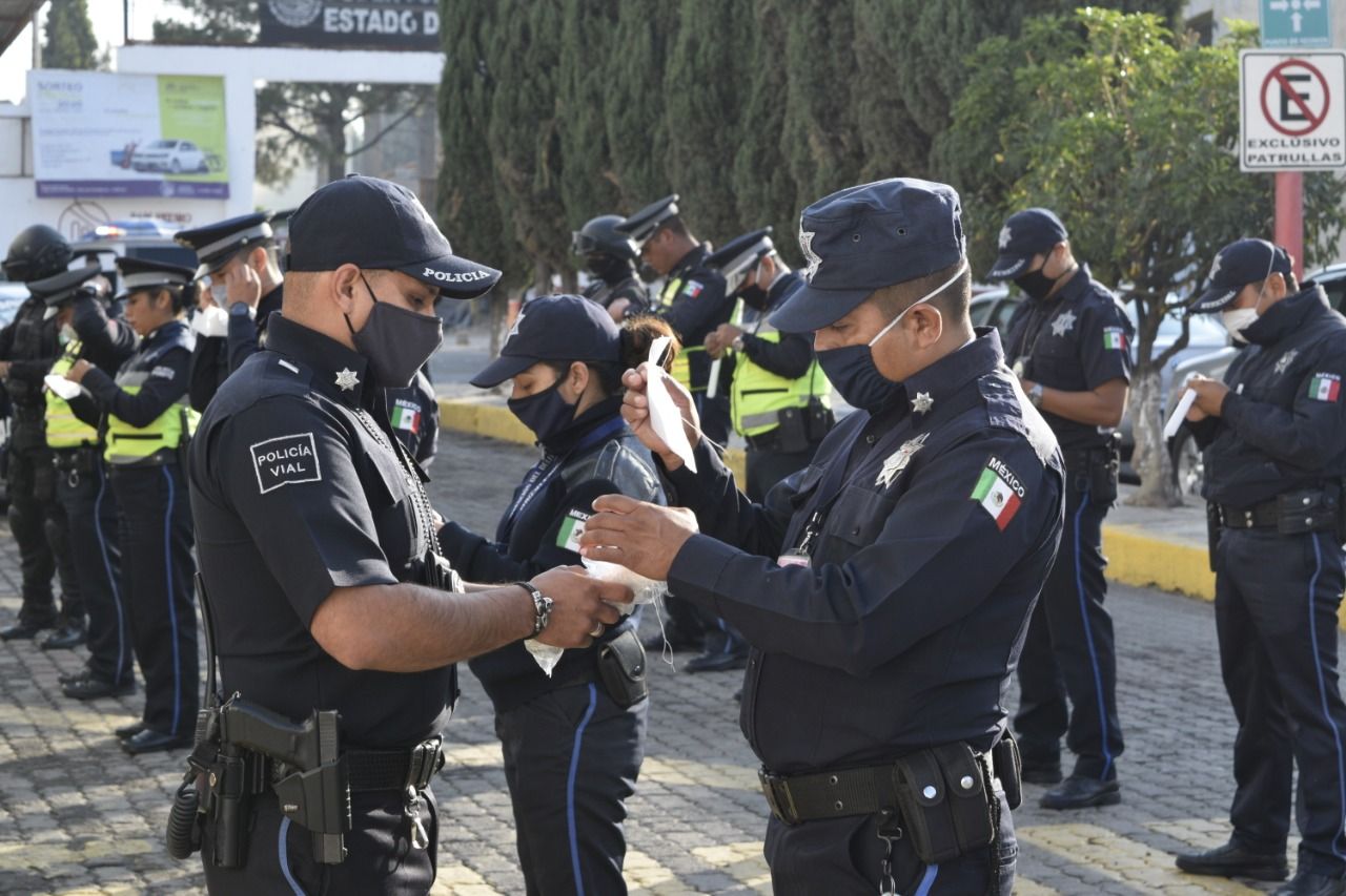 Recibe donación de cubrebocas Secretaría de Seguridad Ciudadana de San Pedro Cholula