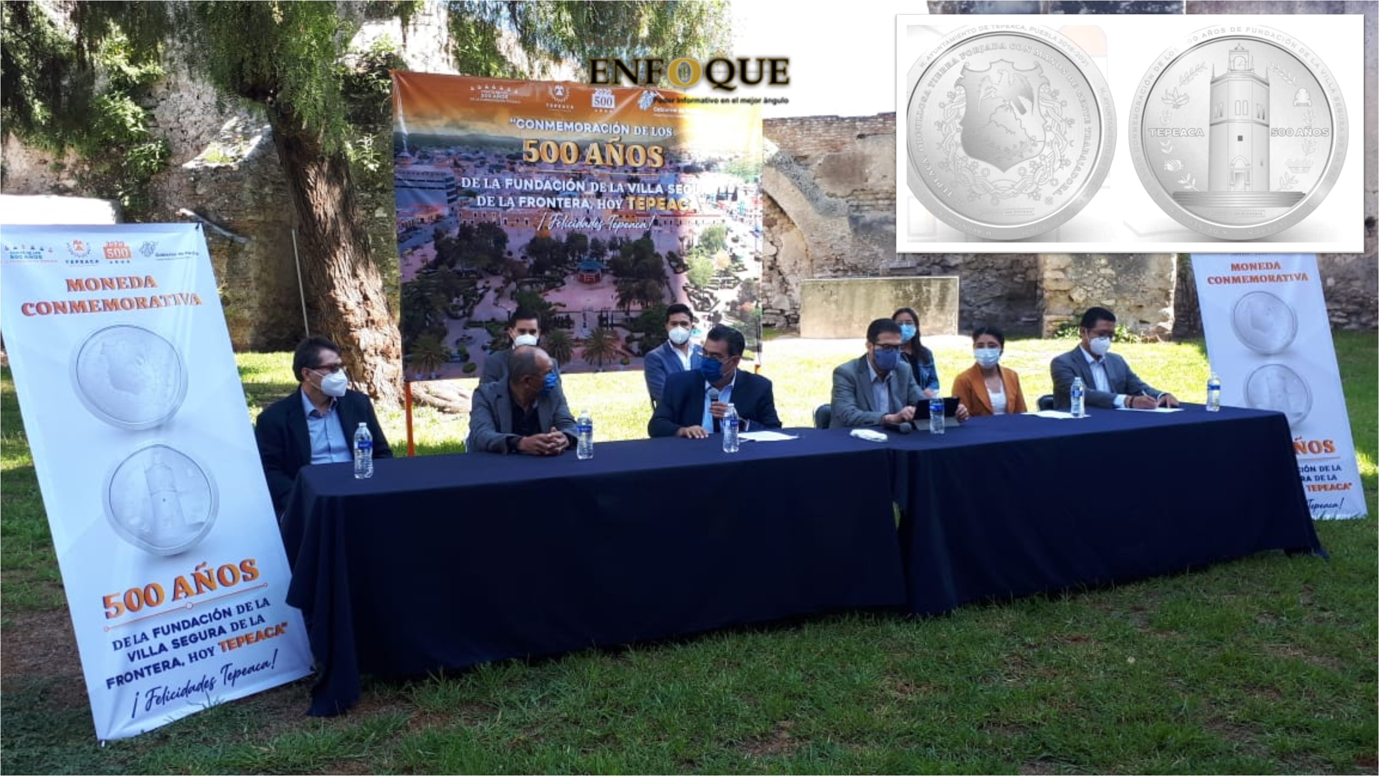 Edil de Tepeaca presenta moneda oficial conmemorativa a los 500 años y anuncia el programa de actividades 