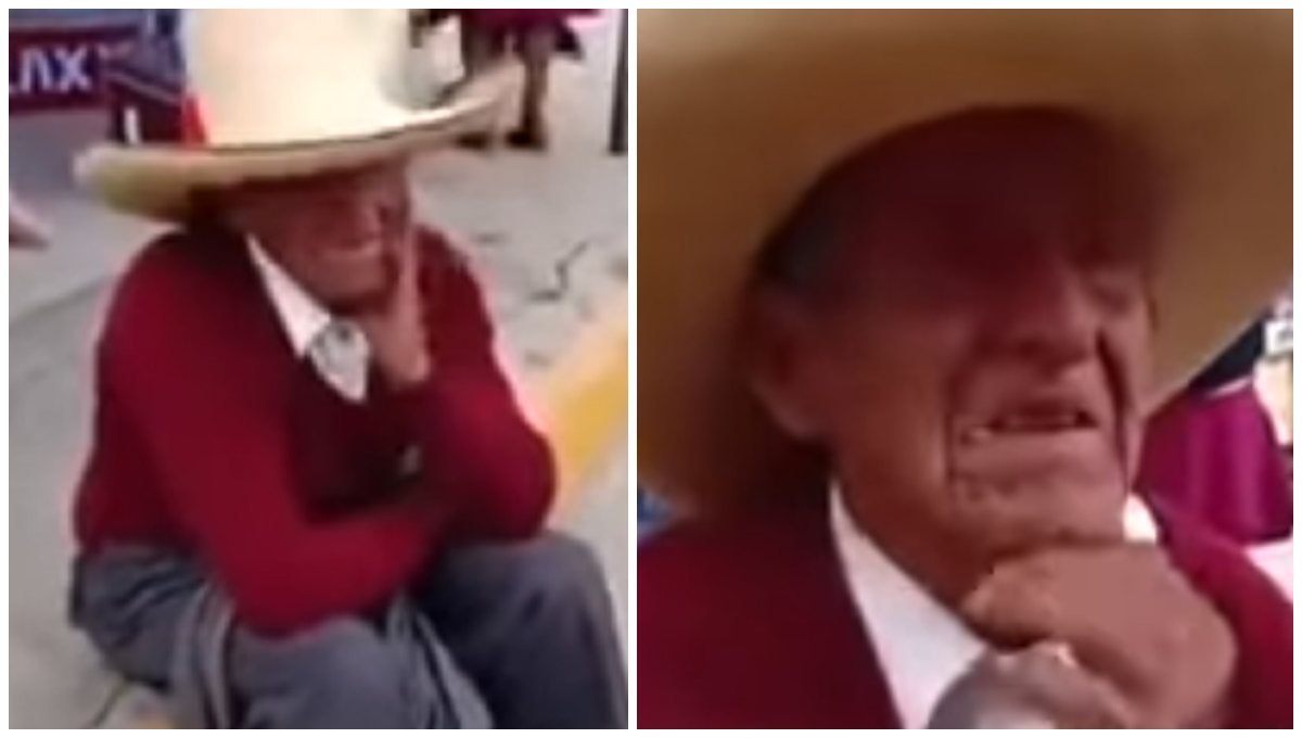 Abuelito rompe en llanto en la calle tras revelar que sus hijos le exigen herencia (Video)