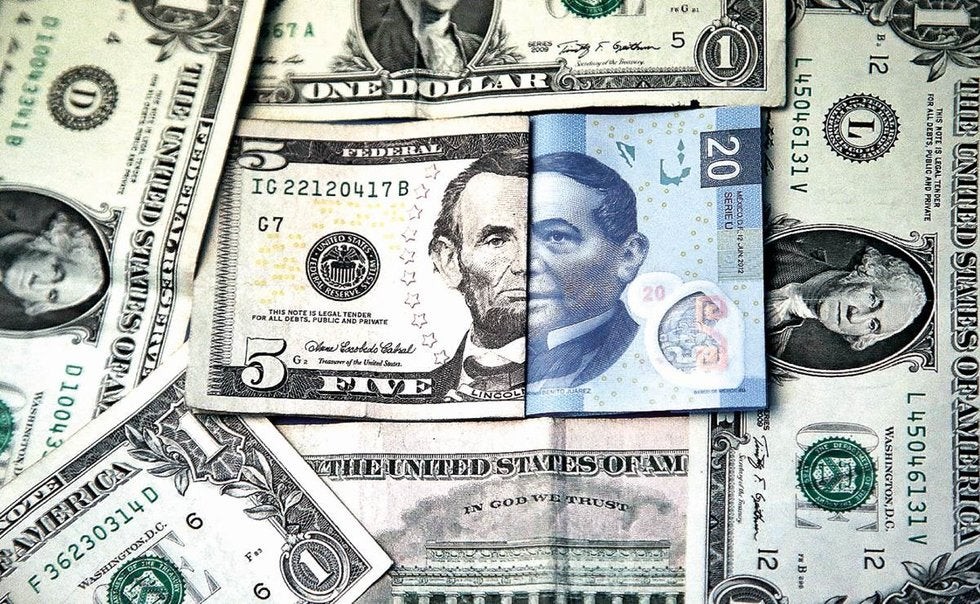 El peso se 'enfría' al inicio de la semana y tiene ligera baja