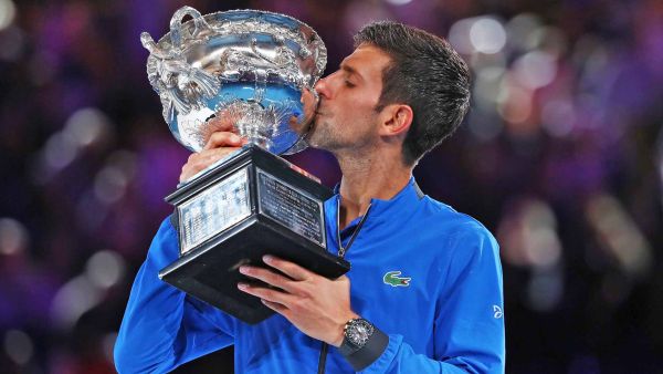 djokovic australian open 2019 trophy sunday