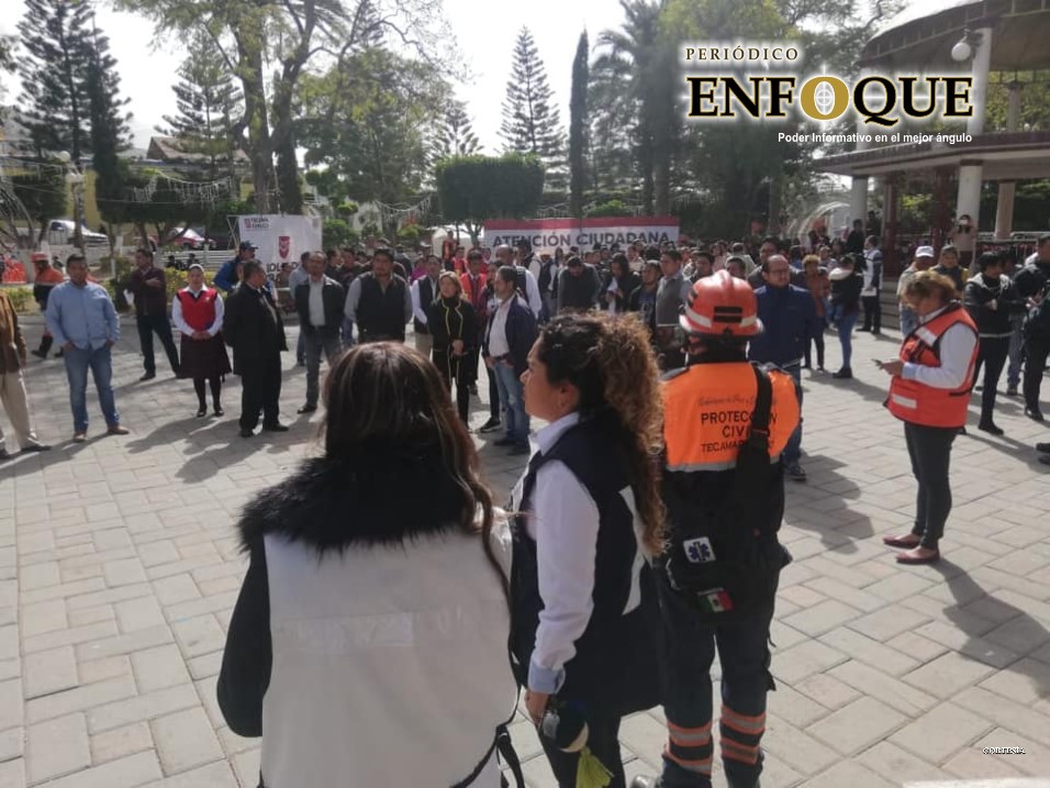 150 planteles educativos de Tecamachalco participan en Macro Simulacro