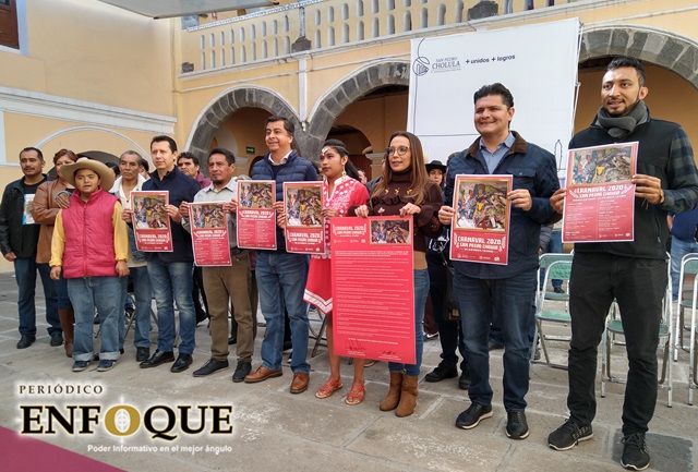 Realizan Pega de Bando para inicio de festividades del Carnaval de Cholula 2020 