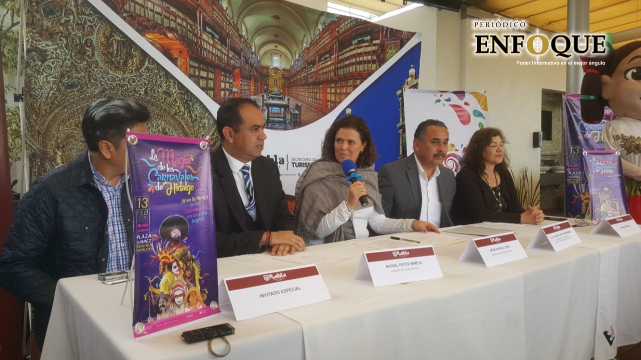 Autoridades presentan el Carnaval de Hidalgo en la capital poblana (Video)