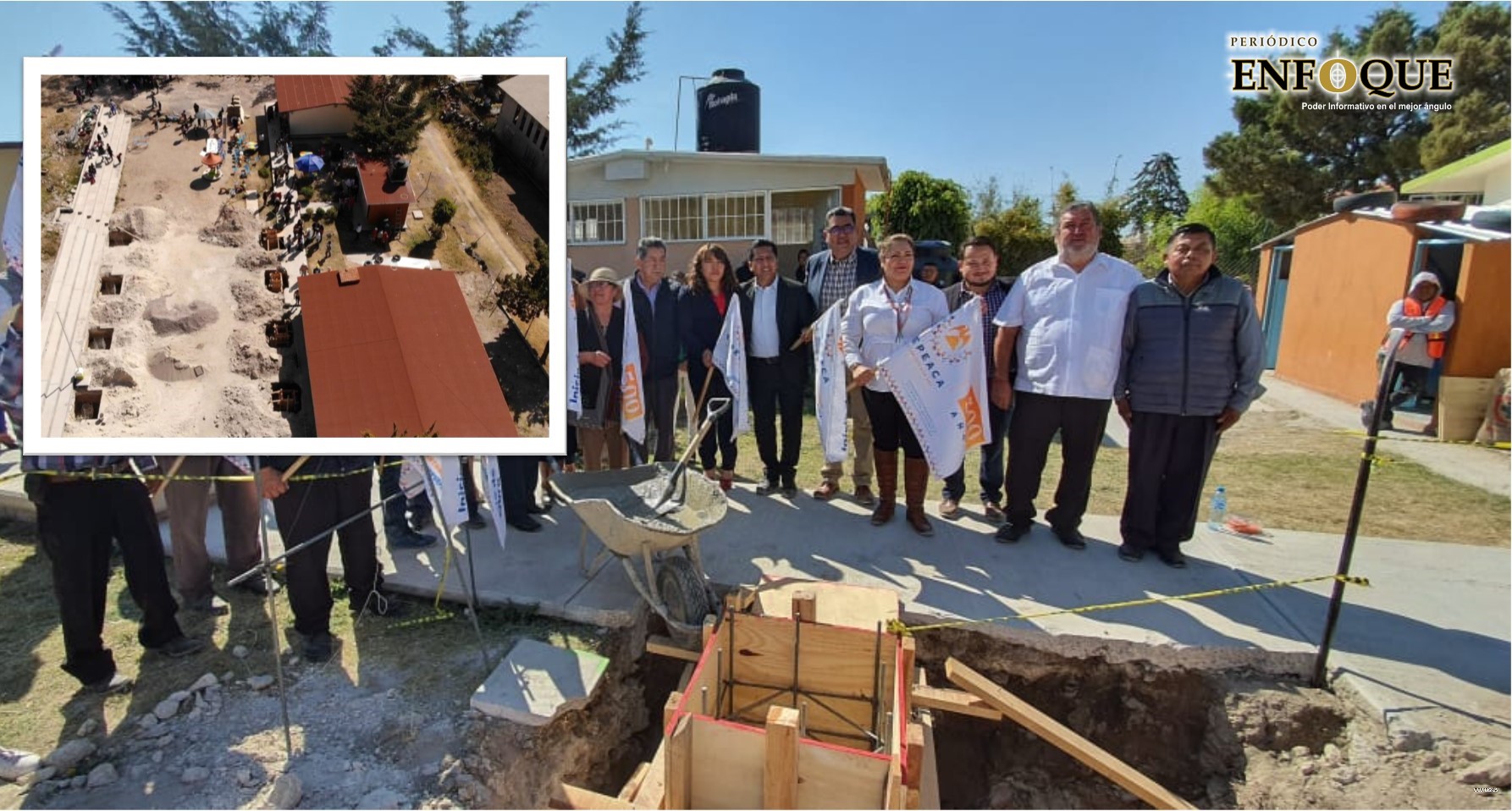 Céspedes Peregrina pone en marcha la construcción de domos en escuelas de Tepeaca