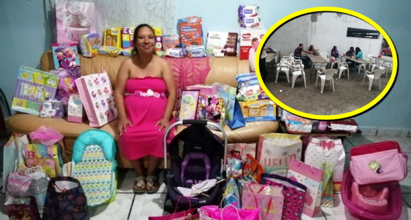 La dejan sola en su baby shower, se hace viral y desconocidos la llenan de regalos
