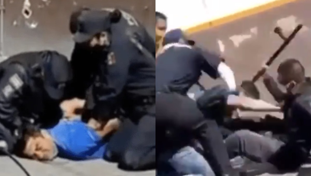 Brutalidad policiaca: golpean a hombre por no traer cubrebocas en Guanajuato