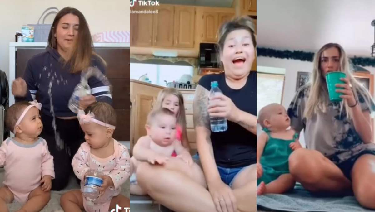 Water Bottle Challenge: Papás mojan a sus bebés y exhiben su reacción