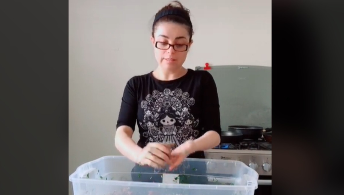 ¡No se rinde! Violeta Isfel presume orgullosa cómo prepara las hamburguesas que vende