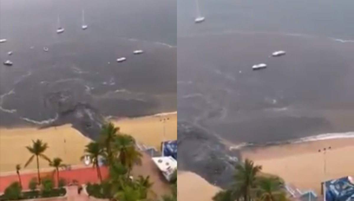 ¿Así quieren reactivar el turismo? Descargan aguas negras en playa de Acapulco (Video)