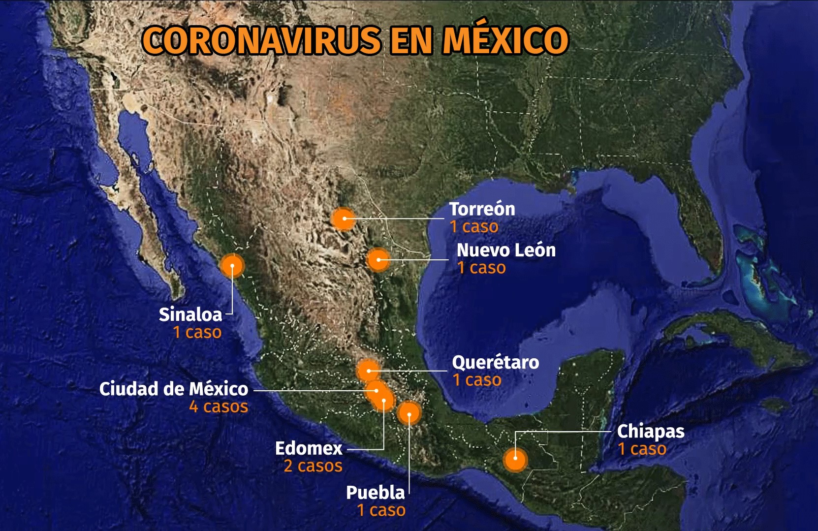 Mapa del coronavirus en México: oficialmente hay 12 casos confirmados y subieron a 49 los sospechosos