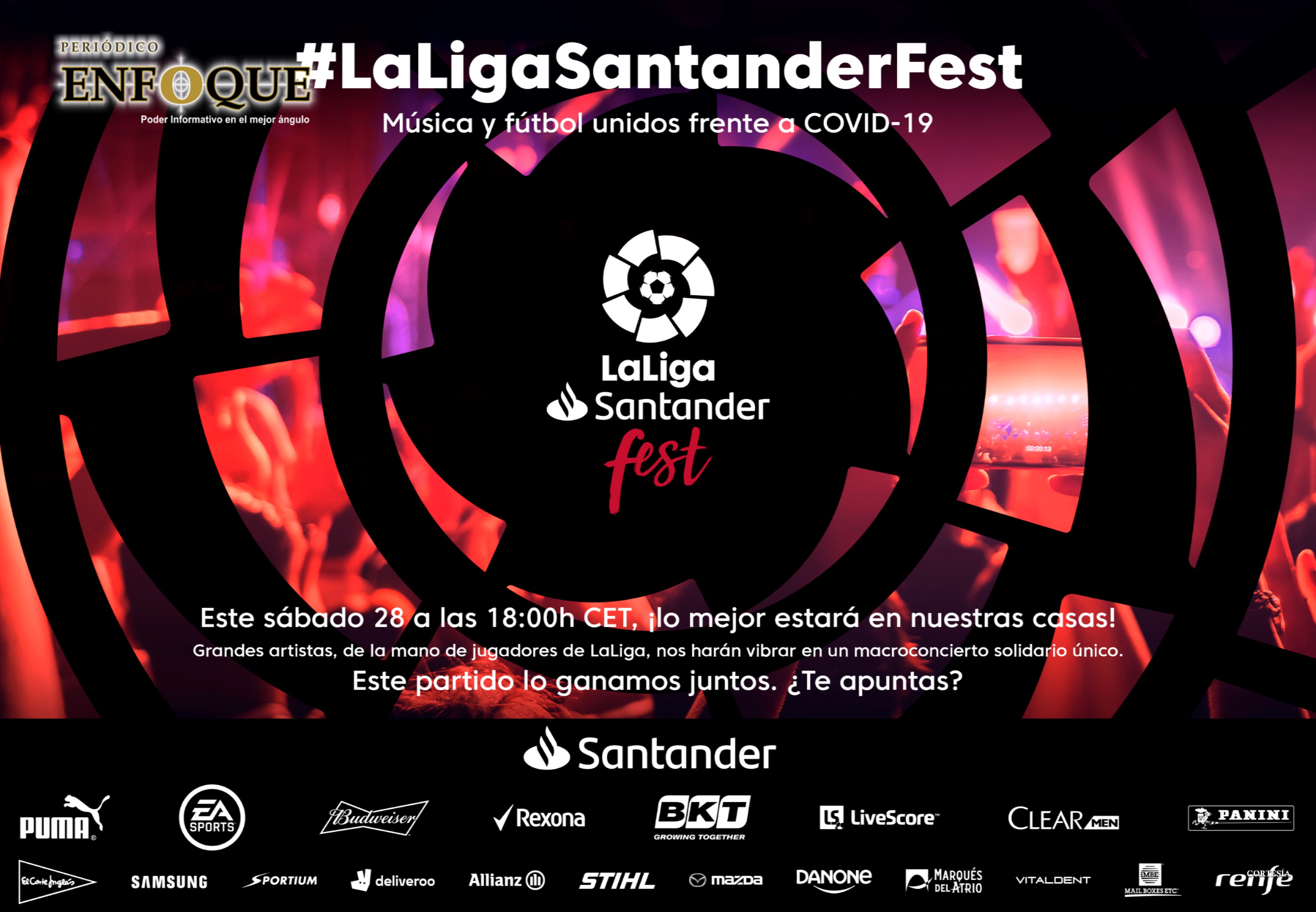 Organizarán macro concierto virtual con estrellas de música y fútbol 