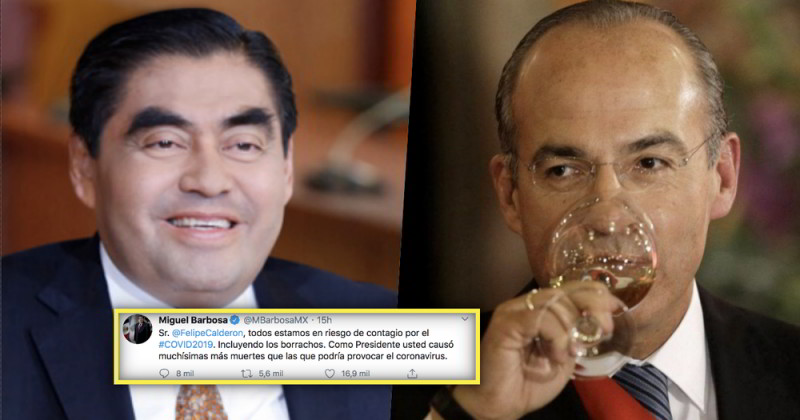 Le dicen a Calderón que el coronavirus también ataca a los borrachos.