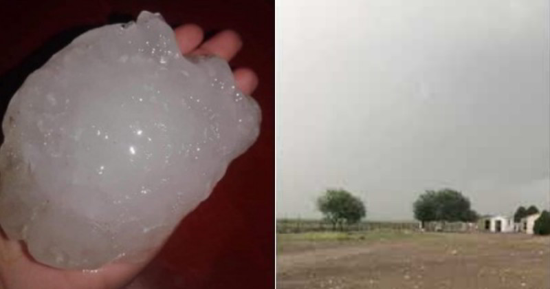 Granizos del tamaño de una pelota sorprenden a ciudadanos en Nuevo León