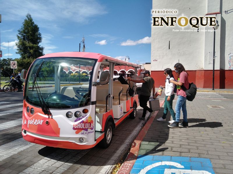 Reactivan servicio de transporte eléctrico turístico en San Pedro Cholula