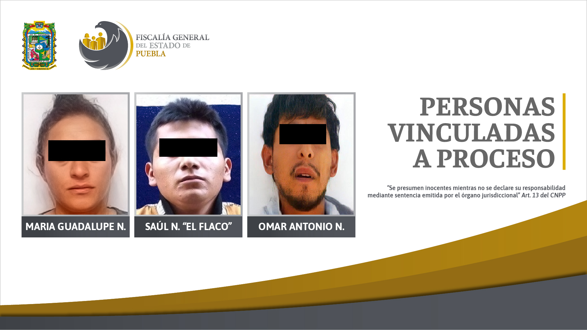 FGE logró prisión preventiva contra tres personas detenidas con droga