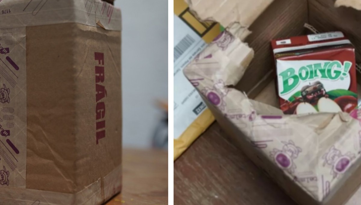 ¡Otro Boing! Joven pide un celular Xiaomi y le llega un jugo de manzana (que tiene que devolver a Amazon)