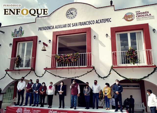 Inaugura Karina Pérez Popoca remodelación y ampliación de la presidencia auxiliar de San Francisco Acatepec