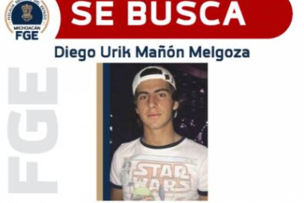 Fiscalía de Michoacán ofrece 1 millón de pesos por el paradero de Diego Urik