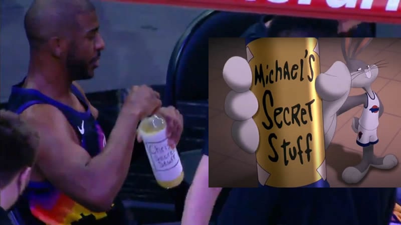 Estrella de la NBA bebe su "formula secreta” como Michael Jordan en Space Jam para mejorar su juego (Video)