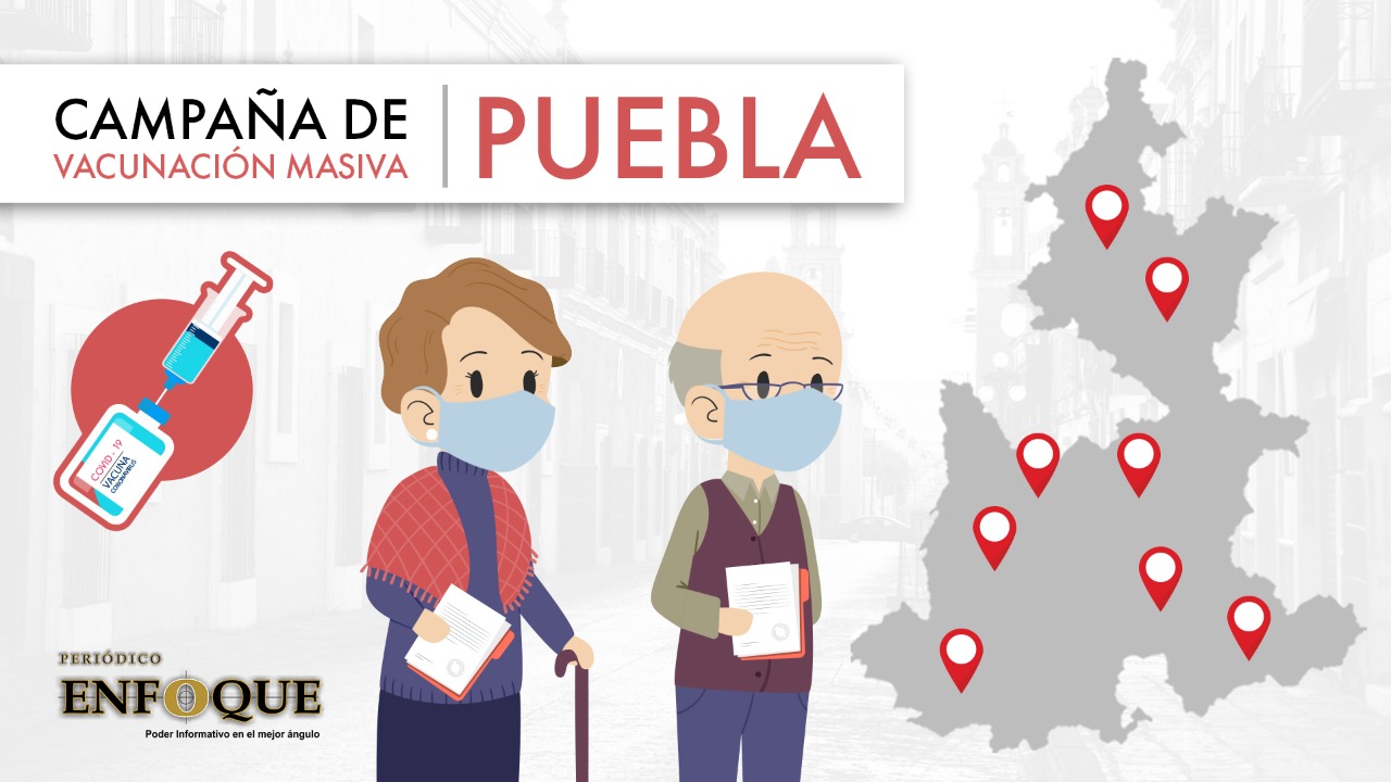Este 16 de abril comienza la vacunación masiva anticovid al interior del estado de Puebla