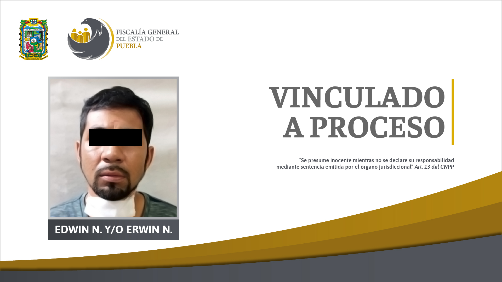 Edwin N. de 30 años en prisión, presunto responsable por violar a su sobrina de 10 años