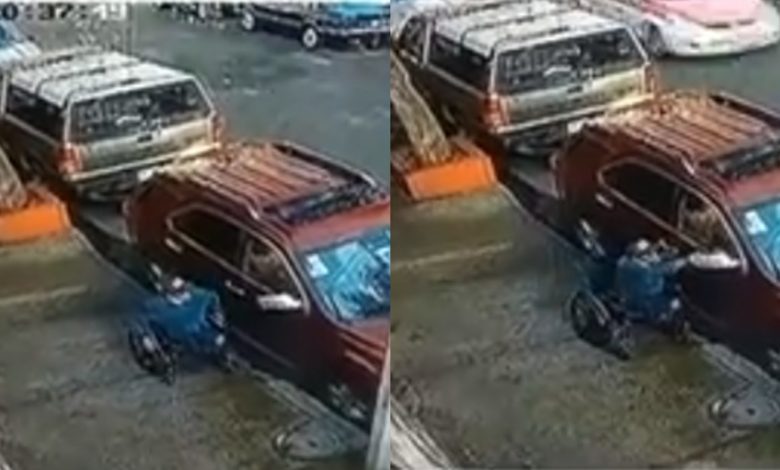 Ladrón en silla de ruedas es detenido tras ser sorprendido robando autopartes (Video)