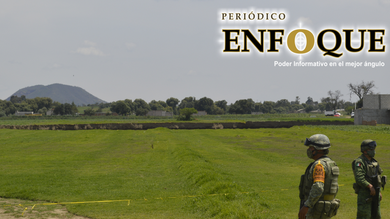 Elementos de Protección Civil de México evaluaron la zona del Socavón de Juan C Bonilla