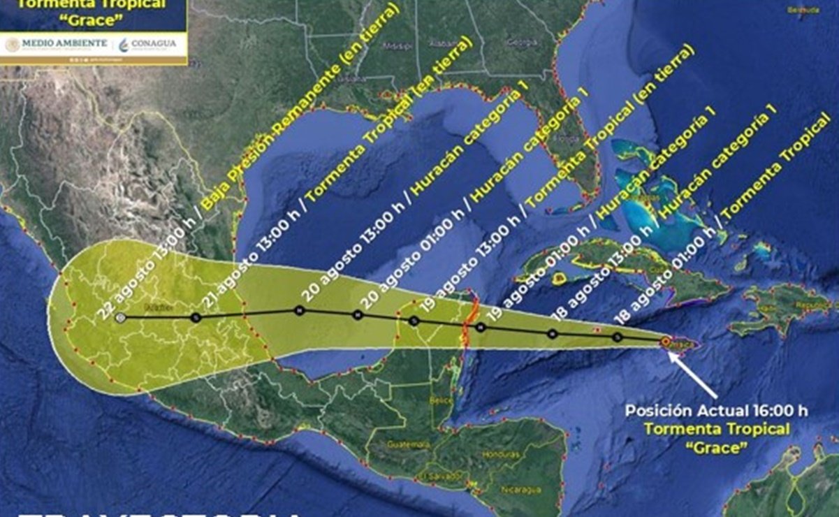 Llegada de 'Grace' pone en alerta a Puebla