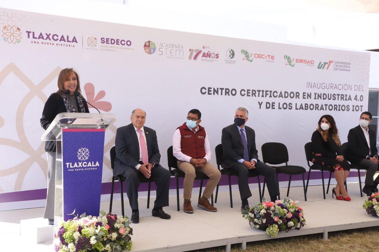 Gobernadora Lorena Cuéllar inauguró el Centro Certificador en Industria 4.0 y laboratorios IOT en la UPTx