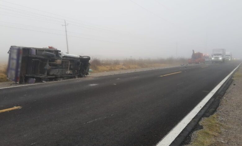 Accidente causado por neblina en la federal Puebla-Xalapa deja un muerto y tres heridos