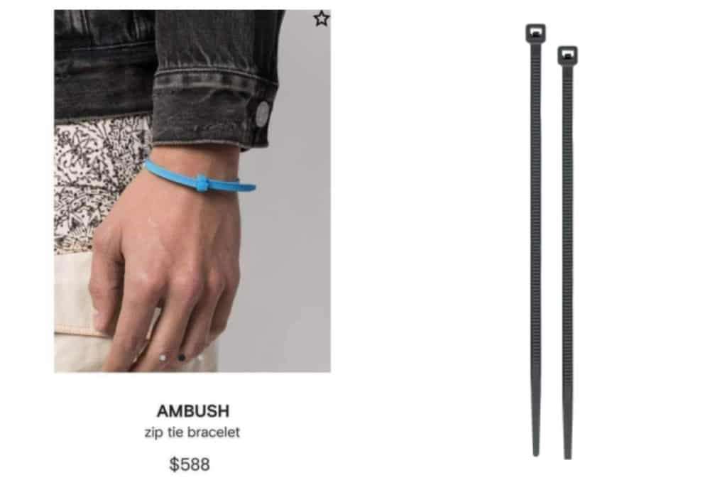 Marca de lujo vende cinchos plásticos como “brazaletes” en $10 mil 194 pesos