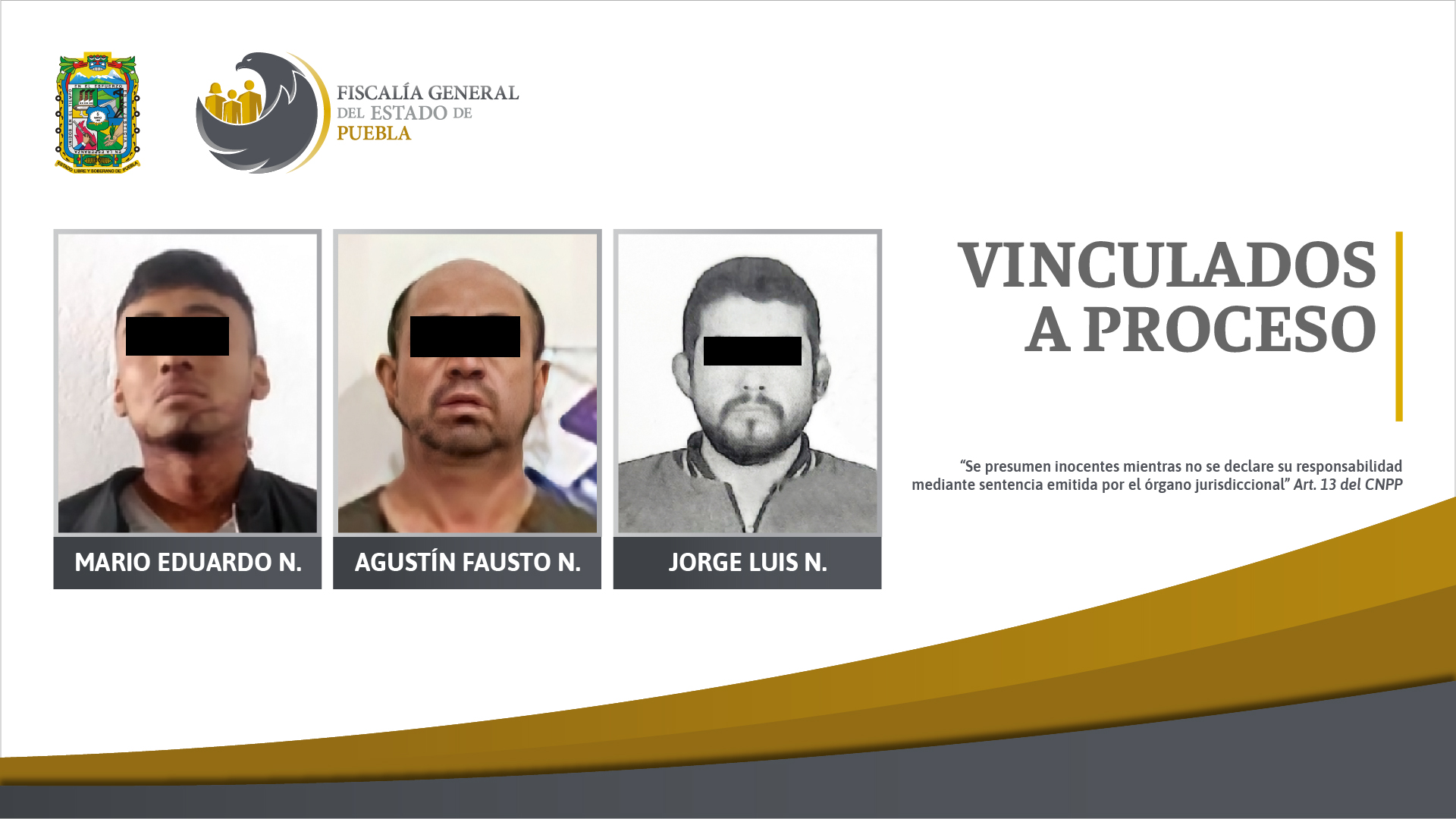 Tres personas fueron vinculadas a proceso por el delito de violencia familiar