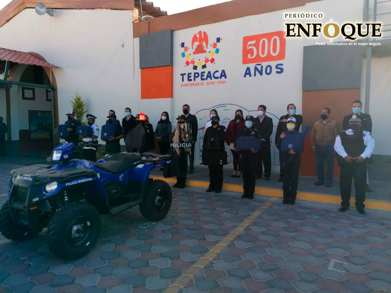 Policías de Tepeaca reciben equipo de seguridad del programa FORTASEG 