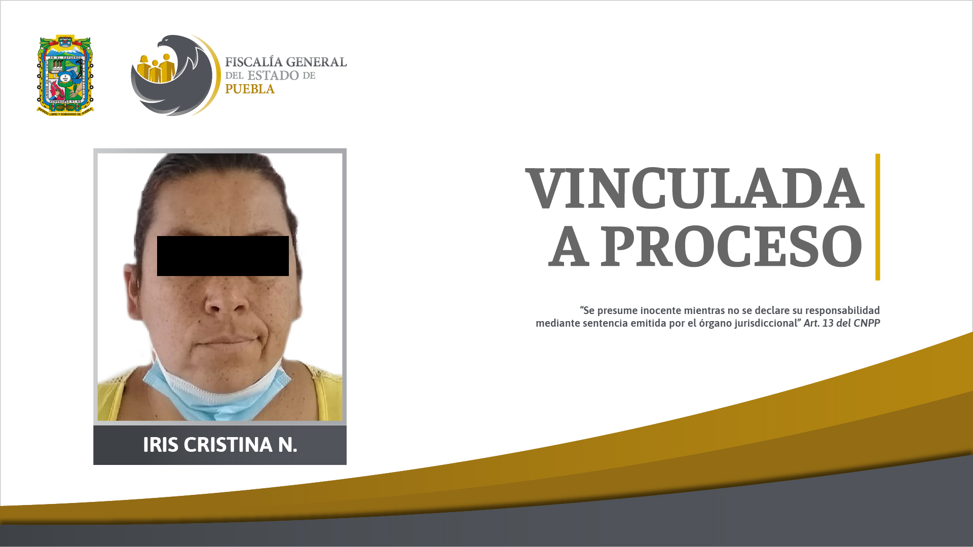 Vinculada a proceso  Iris Cristina N. por el evento aéreo del 24 de diciembre de 2018, en el que fallecieron los Moreno Valle