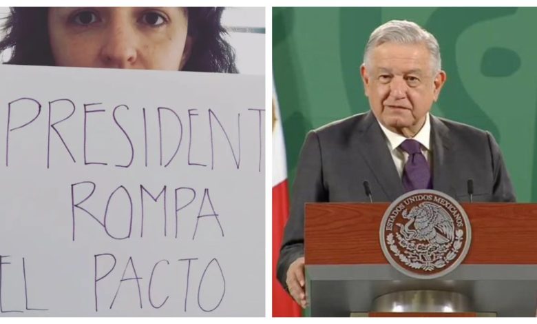 AMLO ignora campaña de mujeres “Rompa el pacto” y pone en duda denuncias contra Salgado Macedonio