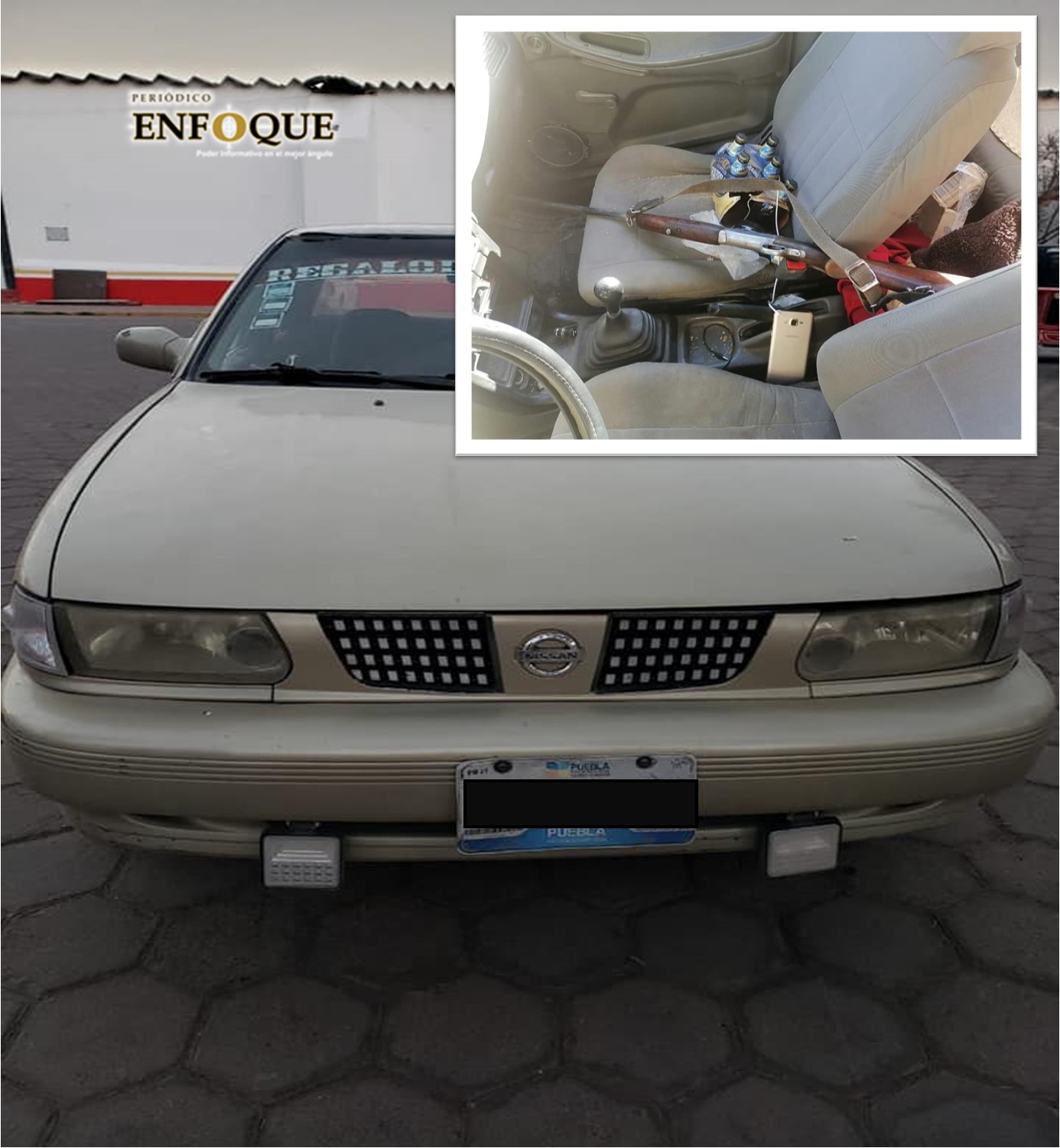 Policías de Quecholac aseguran vehículo con un arma de fuego 