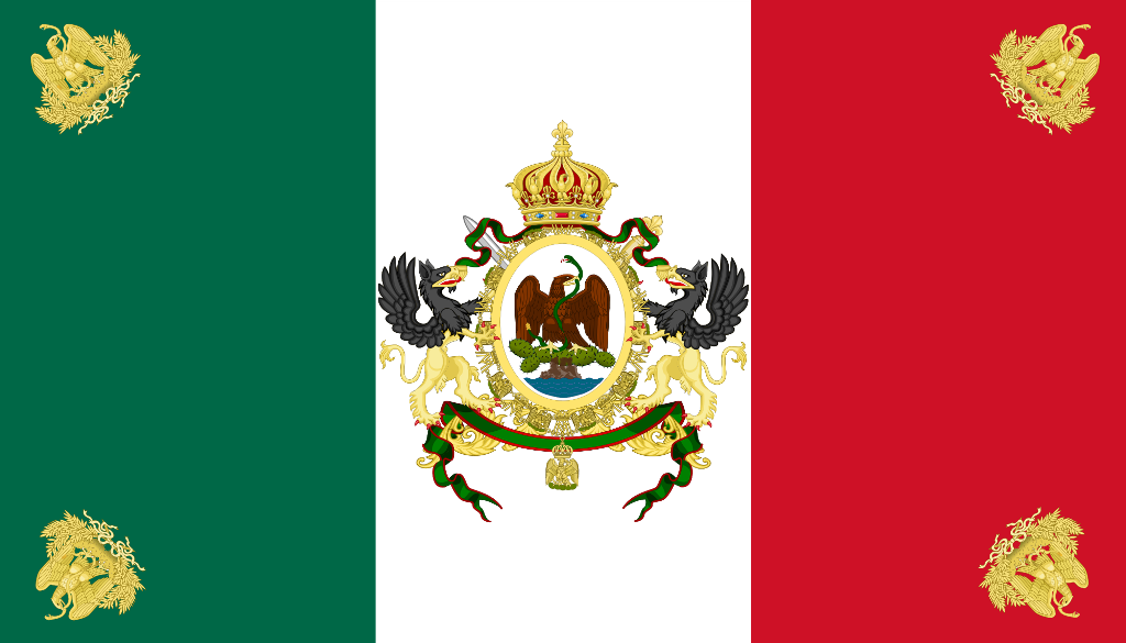 Bandera del Segundo Imperio Mexicano 1864 1867