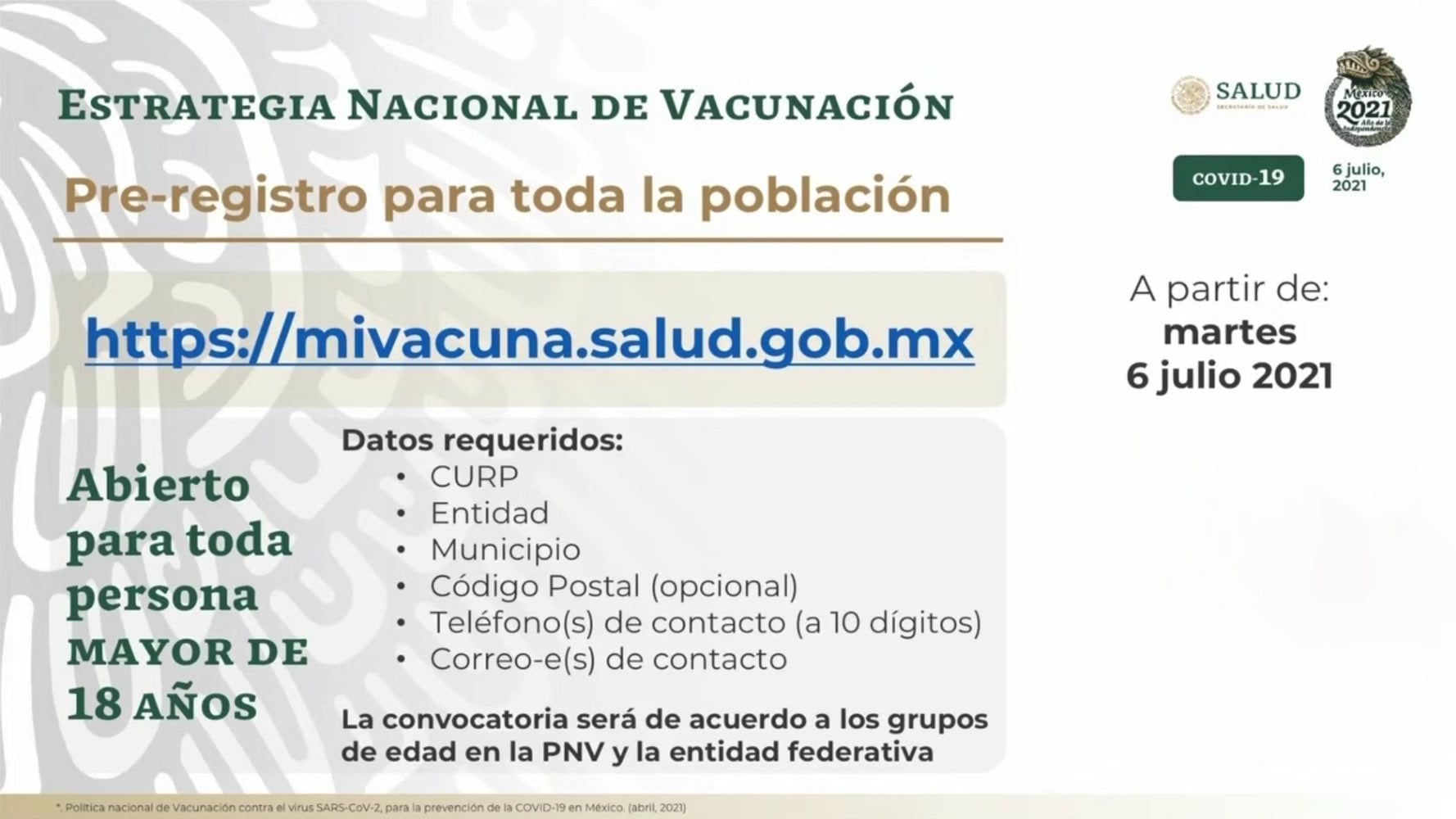 vacunacion mayores de 18