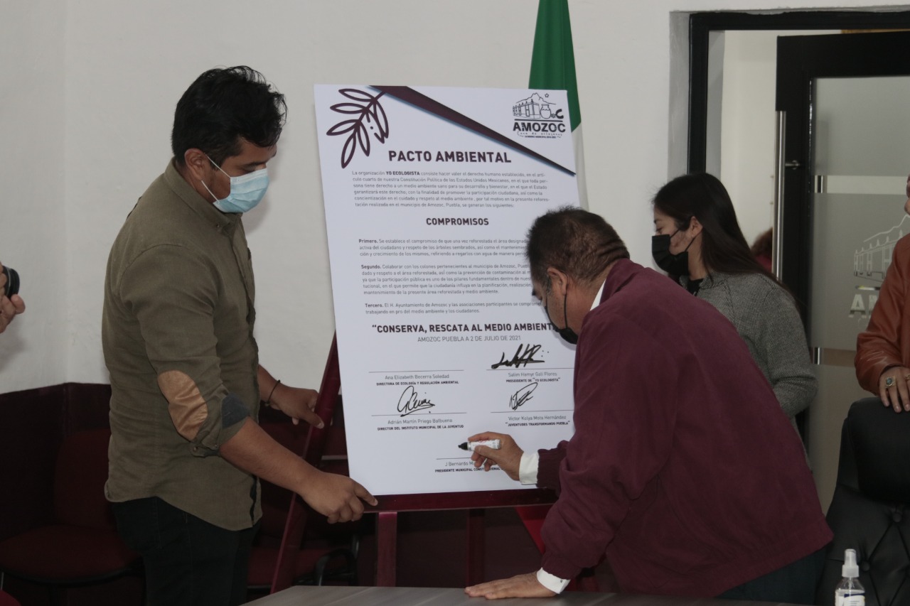 El Ayuntamiento de Amozoc firma Pacto Ambiental con agrupaciones ecologistas 