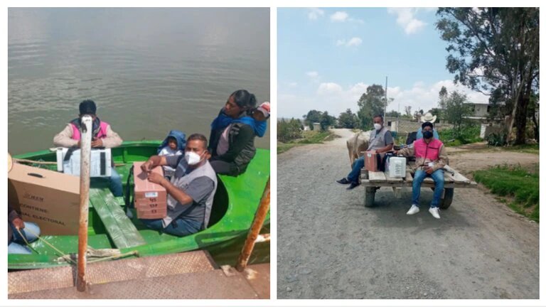 En lanchas y hasta en burros, las boletas electorales llegarán a todos los rincones este 6 de junio